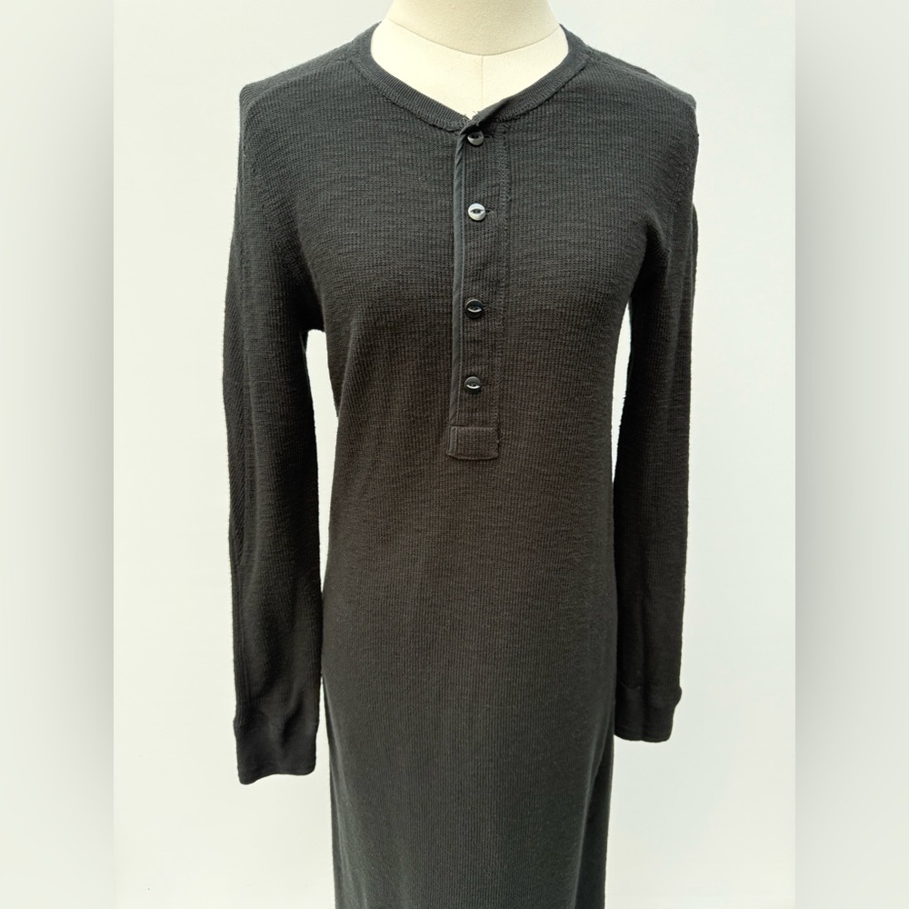 Polo Ralph Lauren Classic Waffle Knit Long Sleeves Black Maxi Dress Size Medium - Picture 4 of 11